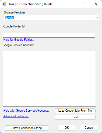 Google Drive Storage Provider Settings